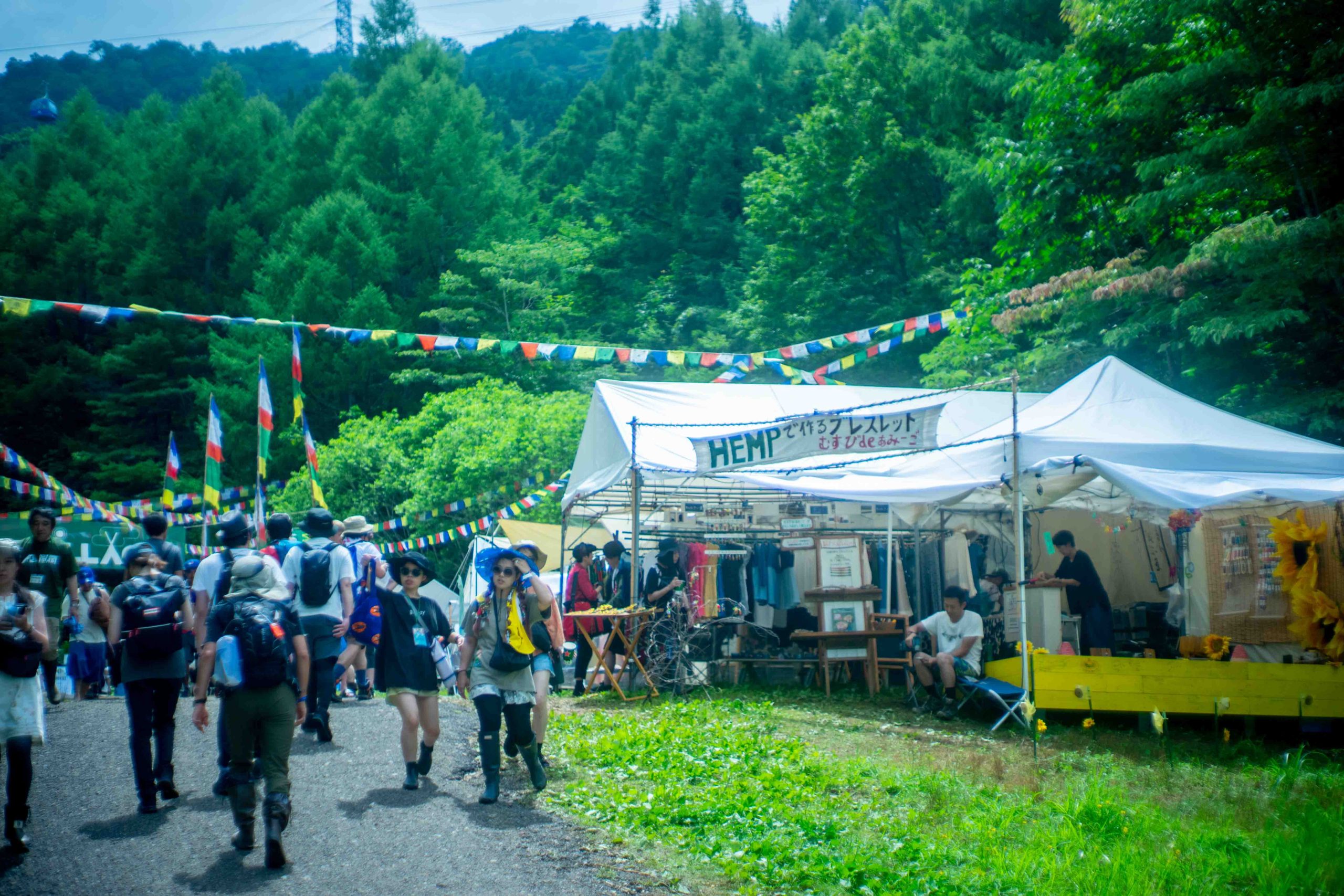 芝生や森でゆっくりできるフジロックのアバロンフィールド。アース